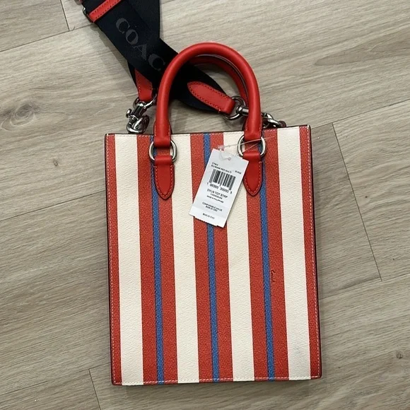 CoachDYLAN TOTE BAG WITH STRIPE PRINT